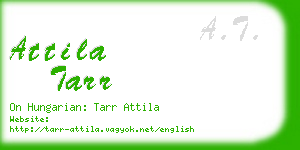 attila tarr business card